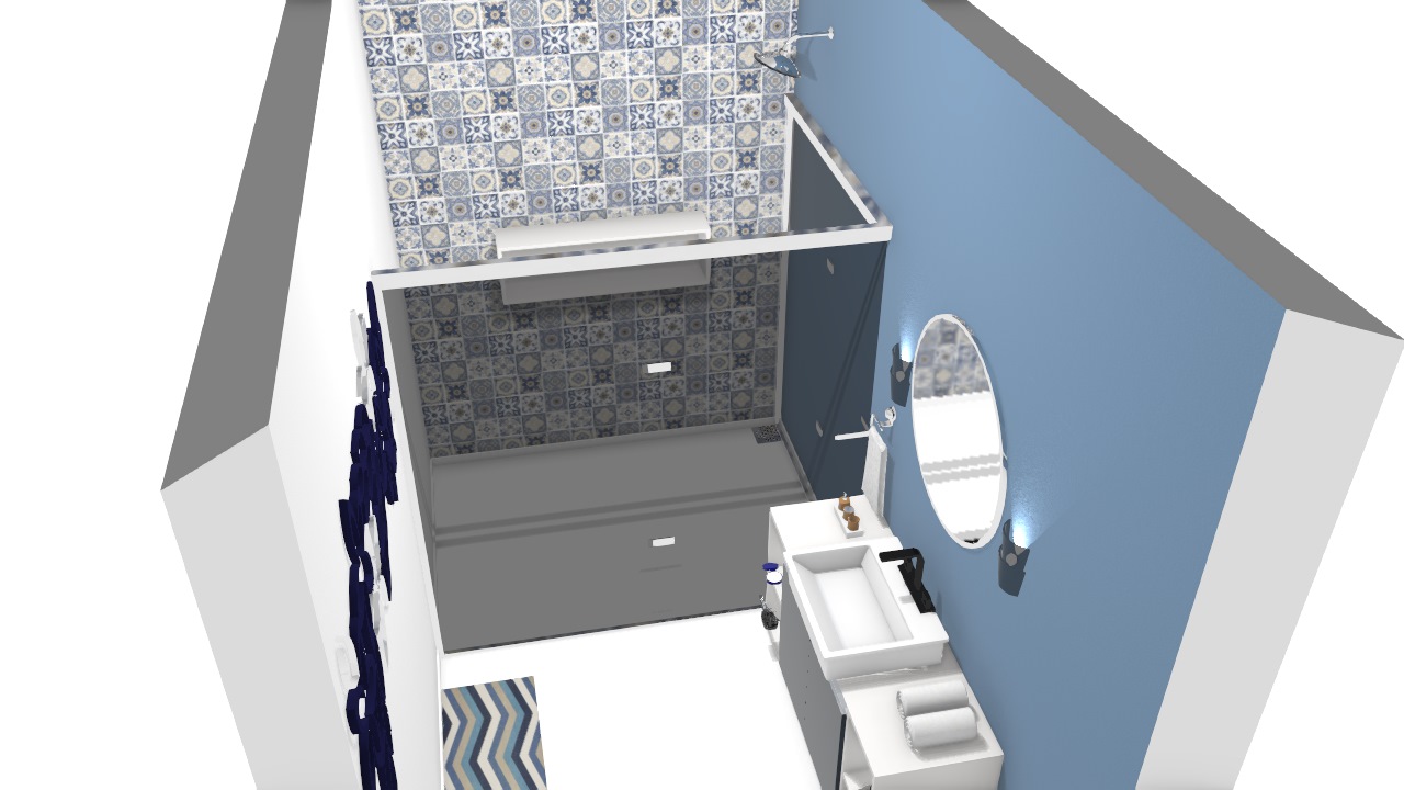 banheiro moderno azulado 