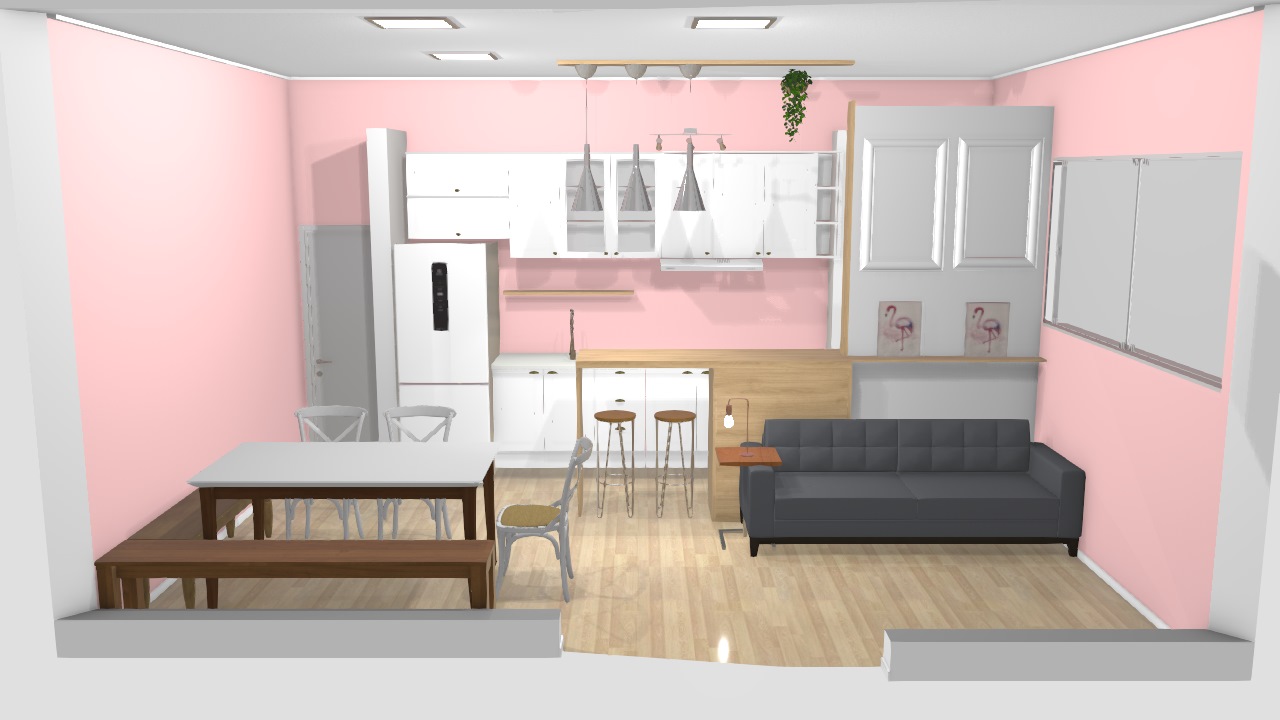 Cozinha e sala integrada - Meu Apto 207