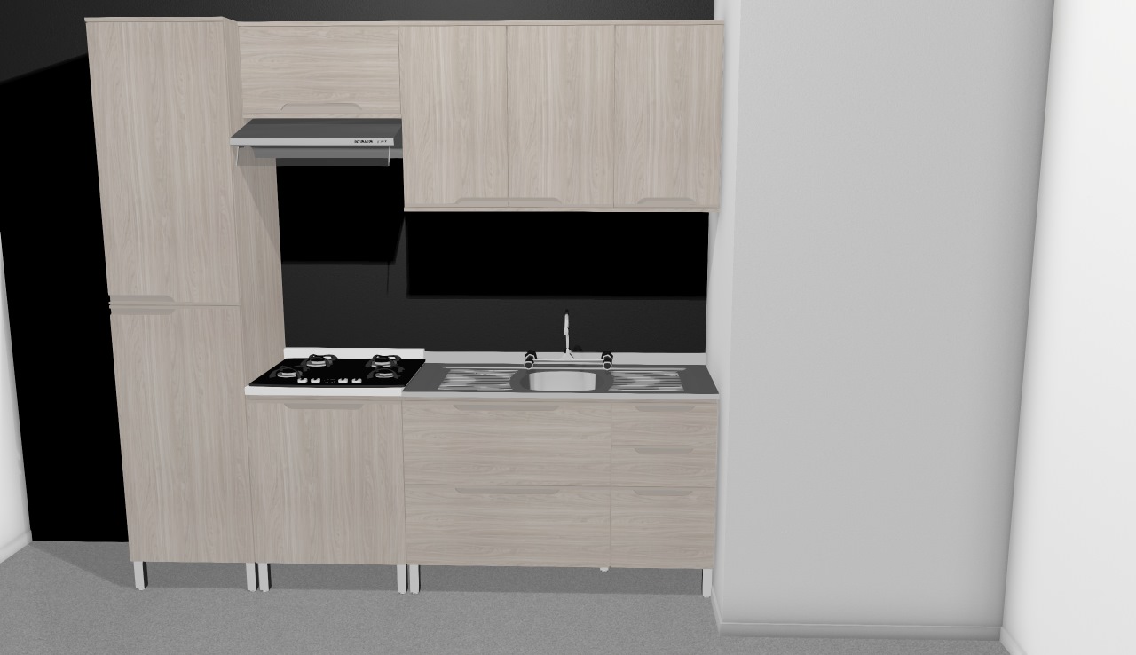 Cozinha Modulada Completa com 5 Módulos Solaris Carvalle/Branco - Kappesberg
