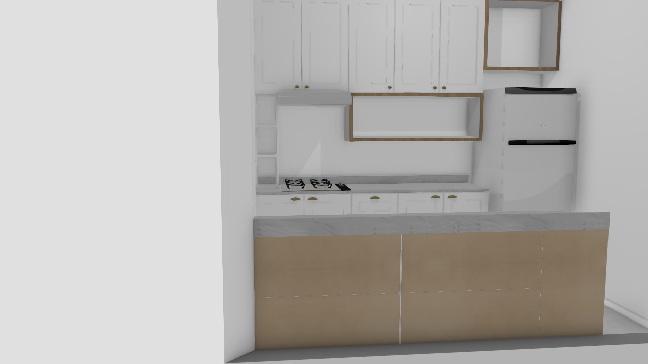 Meu projeto Henn Cozinha corredor  com cooktop