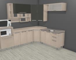 Cozinha Modulada Completa com Balcão Multifuncional Smart Fendi/Amarula - Henn 