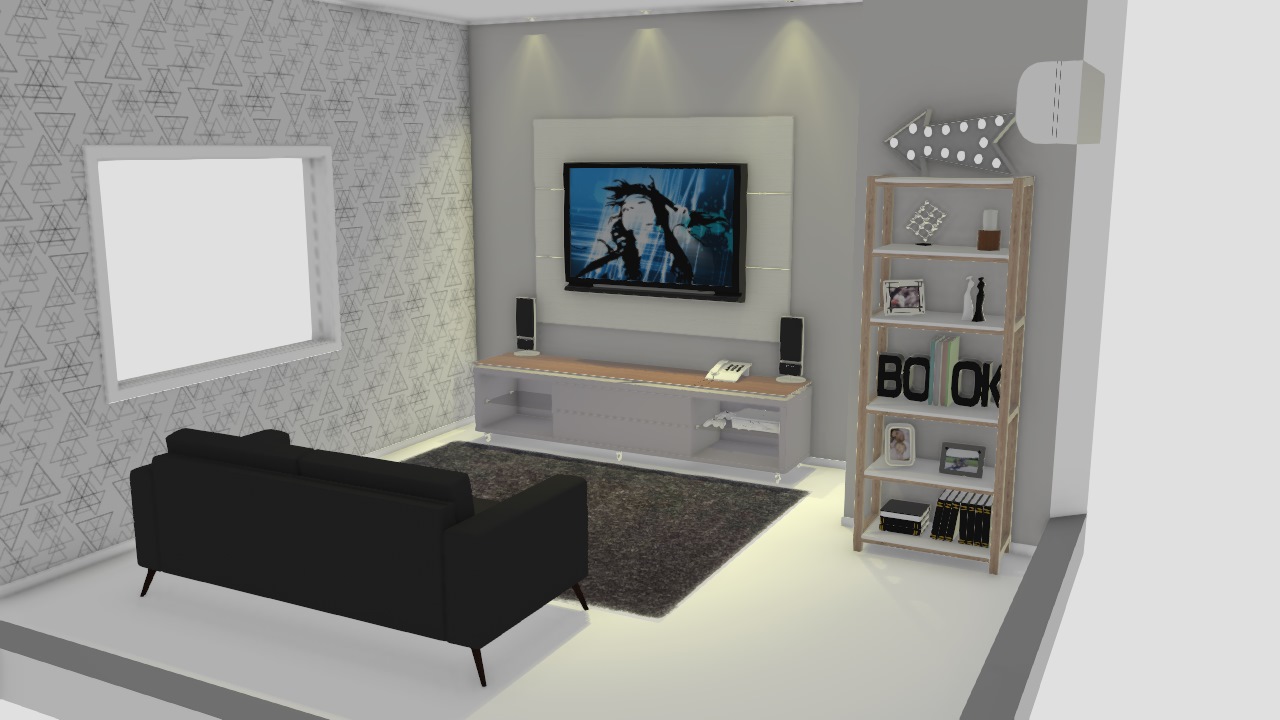 Sala moderna para apartamento pequeno