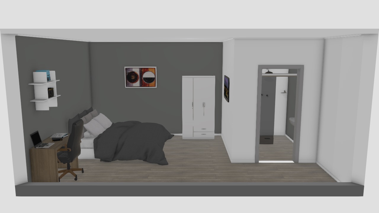 quarto com suite moderno