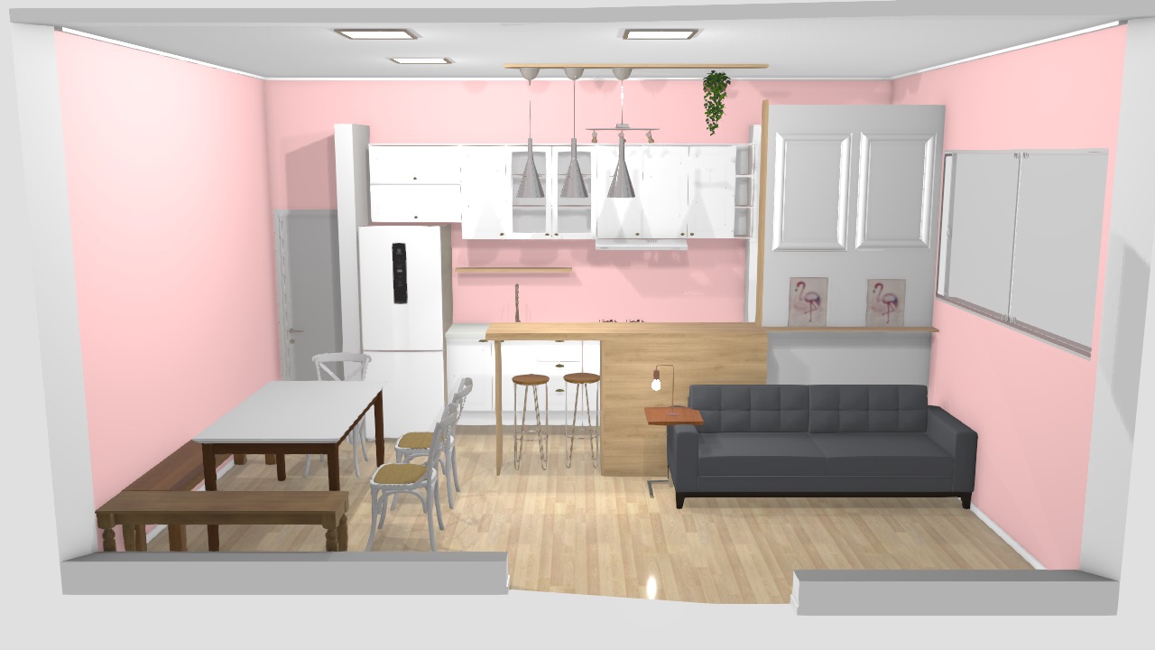 Cozinha e sala integrada - Meu Apto 207