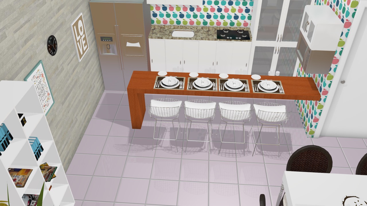 Cozinha e sala de jantar...