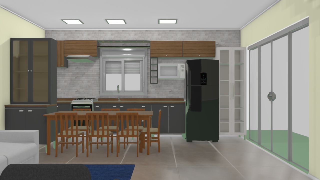 Sala e cozinha integradas L&D