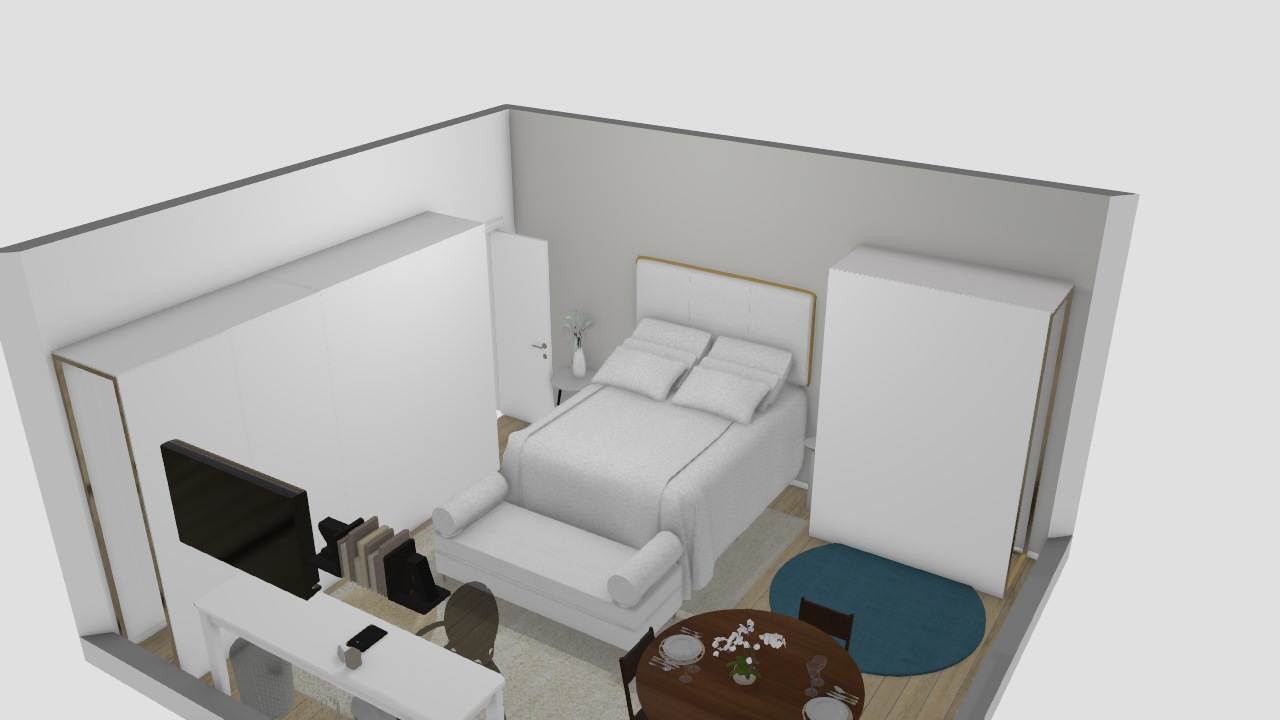 Quarto layout alteração da posição da cama