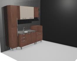 Cozinha Modulada Completa com Paneleiro Simples 2 Portas Smart Turin/Cristal - Henn
