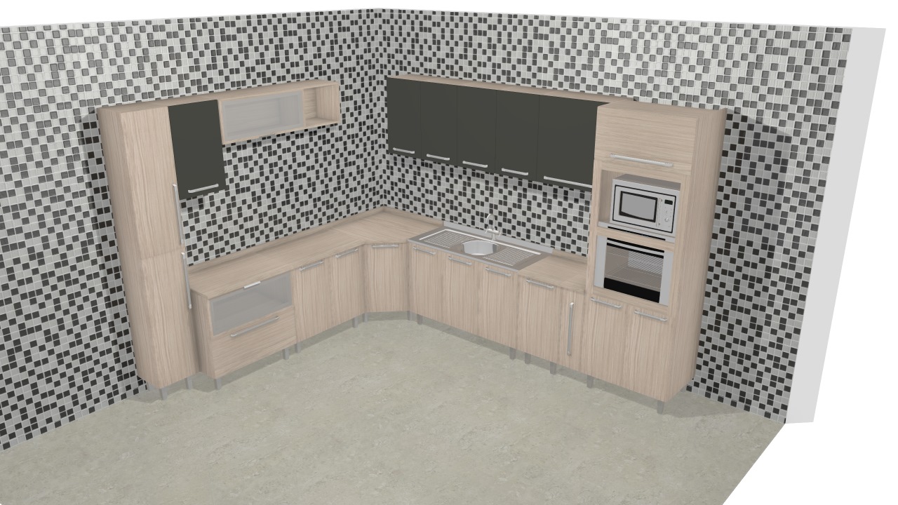 Cozinha Modulada Completa com 16 Módulos Smart Fendi/Cristal - Henn