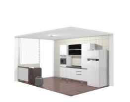 Cozinha Itatiaia - Aço Clarice - Branco/Preto