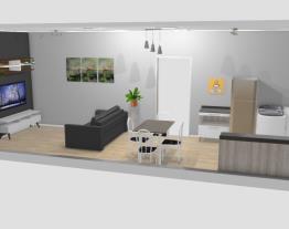 Sala e cozinha integrada