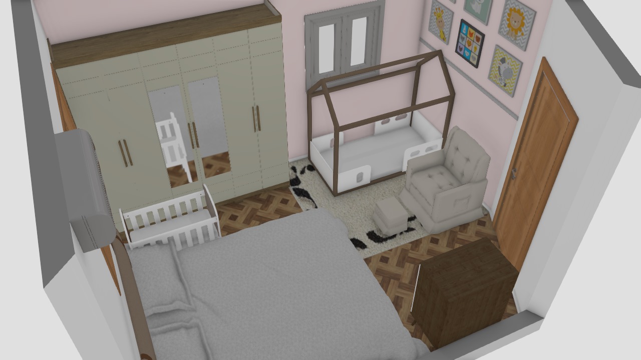 simulação quarto de bebe menina dhye