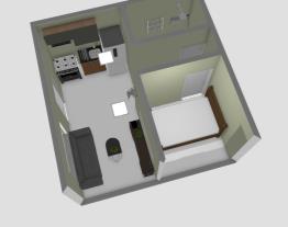 Apartamento pequeno (sala e cozinha juntos, quarto e banheiro)