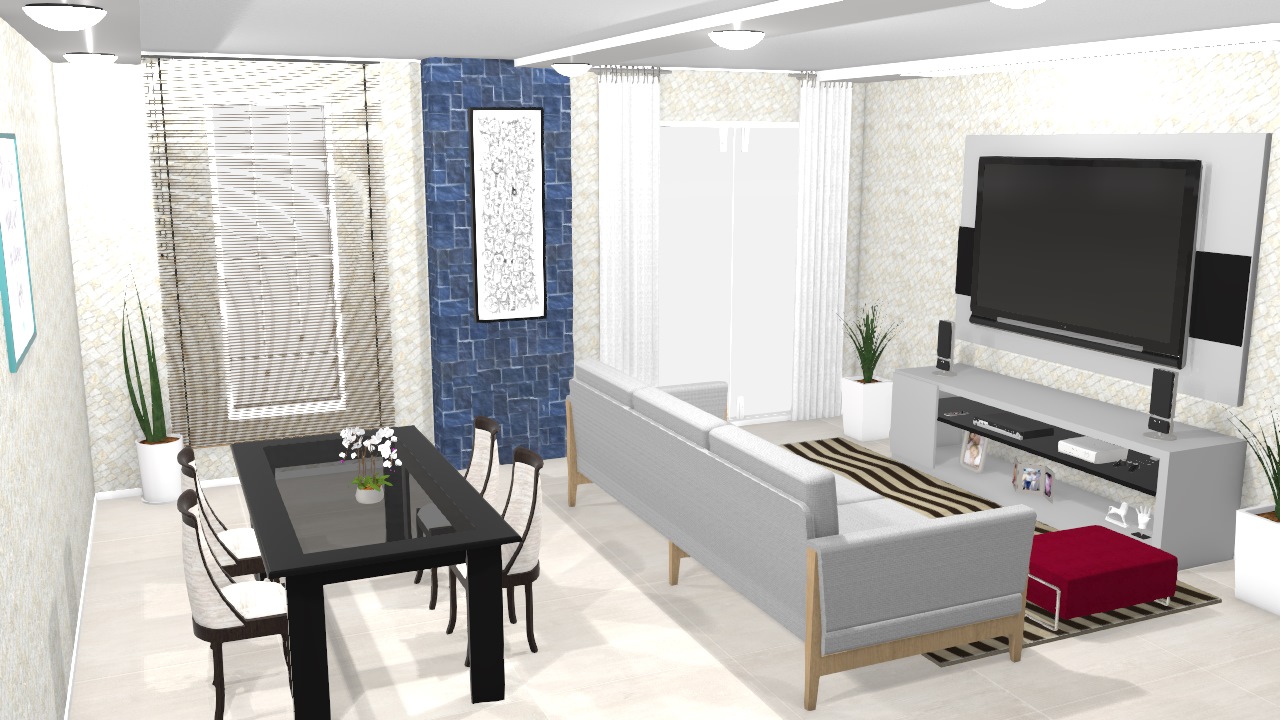 Projeto - sala de estar/jantar integrados 