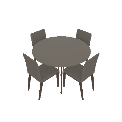 Conjunto Mesa de Jantar Victoria com 4 Cadeiras Marina Avelã e Palha 120 cm