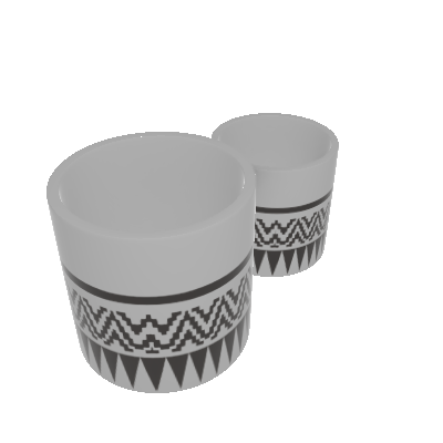Kit 2 Vasos Cerâmica Folk Nyanja Pequeno Bege (89874876)
