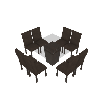Conjunto de Mesa 1.4 com 8 Cadeiras Ômega Malbec
