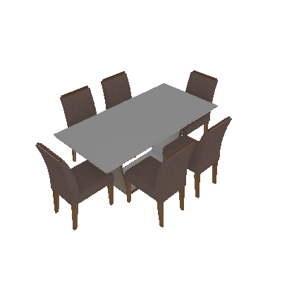 Conjunto de Mesa de Jantar Sofia com 6 Cadeiras Lunara Veludo Creme e Branco